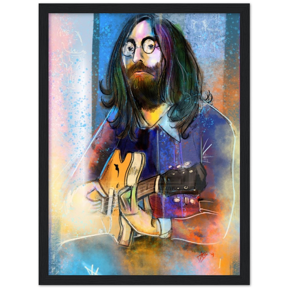 John Lennon - By Dave Sylvester - 12x16 Framed Giclée