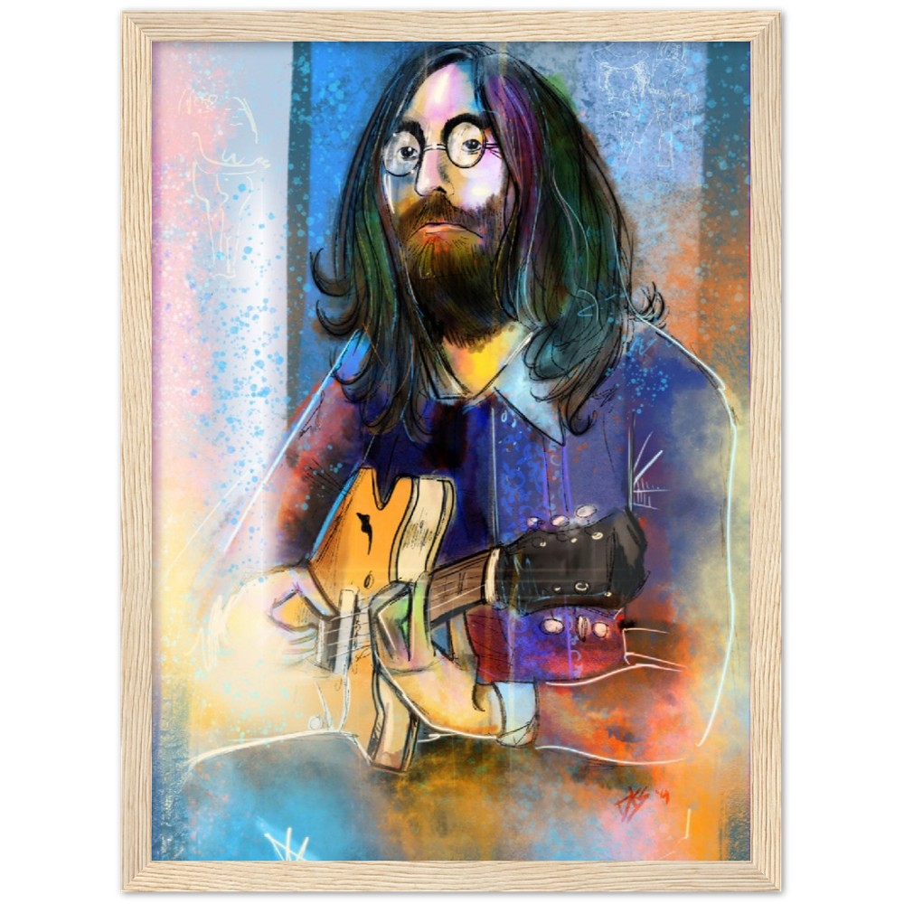 John Lennon - By Dave Sylvester - 12x16 Framed Giclée