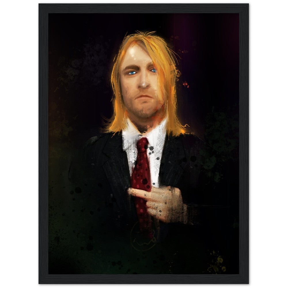 Kurt Cobain - By Dave Sylvester - 12x16 Framed Giclée